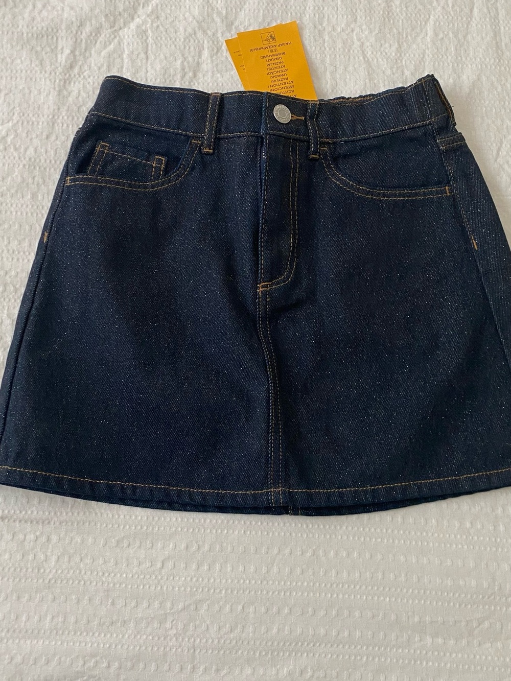 H&M Dark Blue Denim A-Line Mini Skirt